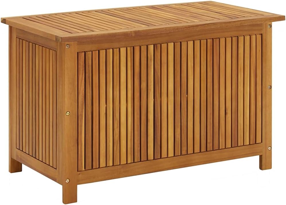 Solid Wood Outdoor Storage Bench,Solid Acacia Wood Garden Deck Box Patio Storage Box with Liftable Top Outdoor Wooden Storage Container for Patio,Backyard,Poolside, 35.4'x19.7'x22.8'