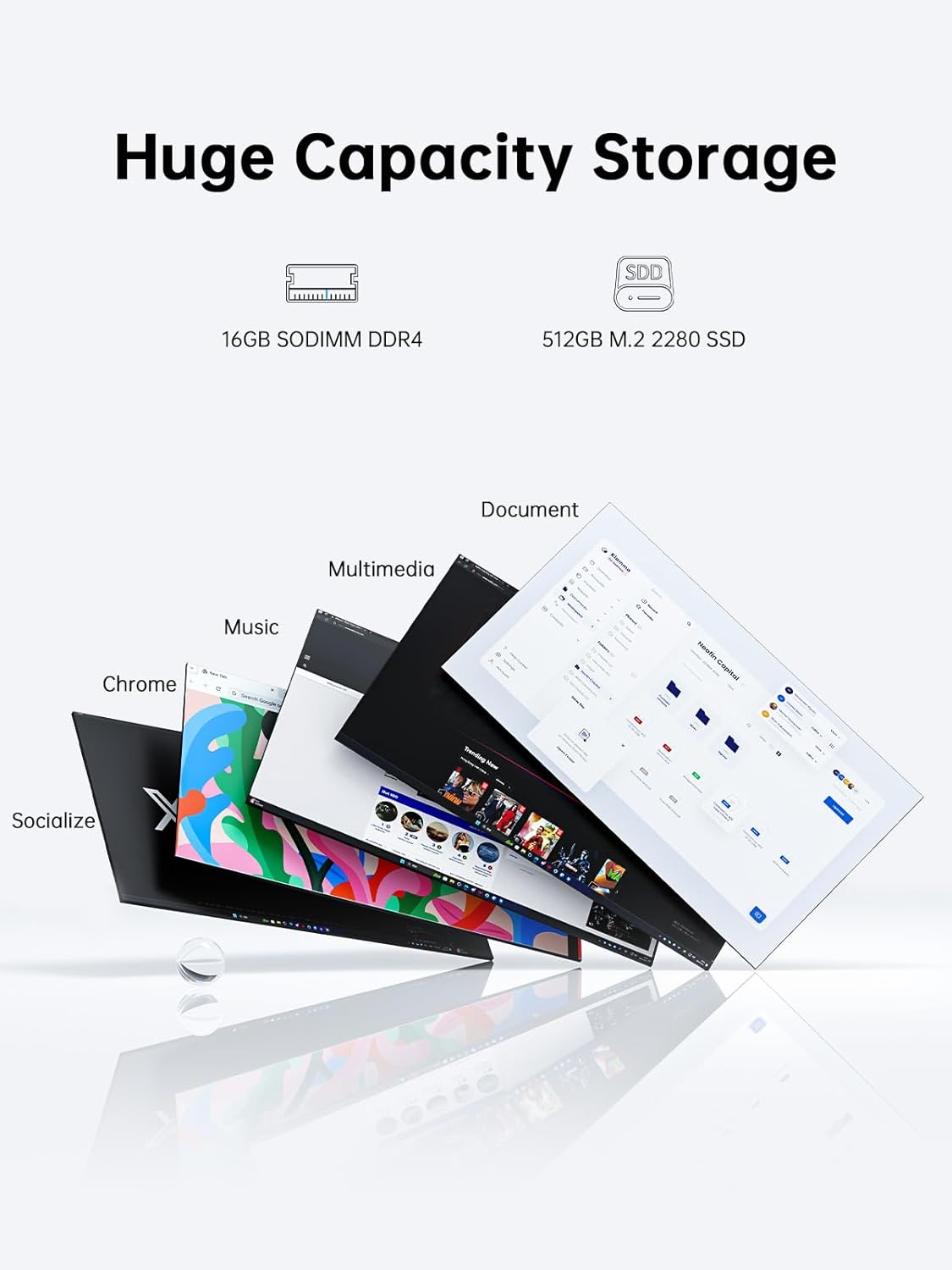 KAIGERR Laptop, 16GB DDR4 512GB SSD Laptop Computer, 16.0inch Windοws 11 Laptop with Ιntel 12th Quad-Core Processor(Up to 3.4GHz), 1920P FHD Display, WiFi 6, USB3.2, Type_C