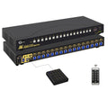 16 Port Rack Mount USB 3.0 KVM Switch HDMI 4K60Hz with Audio, Cables, and 2 pcs USB 3.0 Hub for 16 Computers Sharing Single Monitor Supports Hotkey Switching