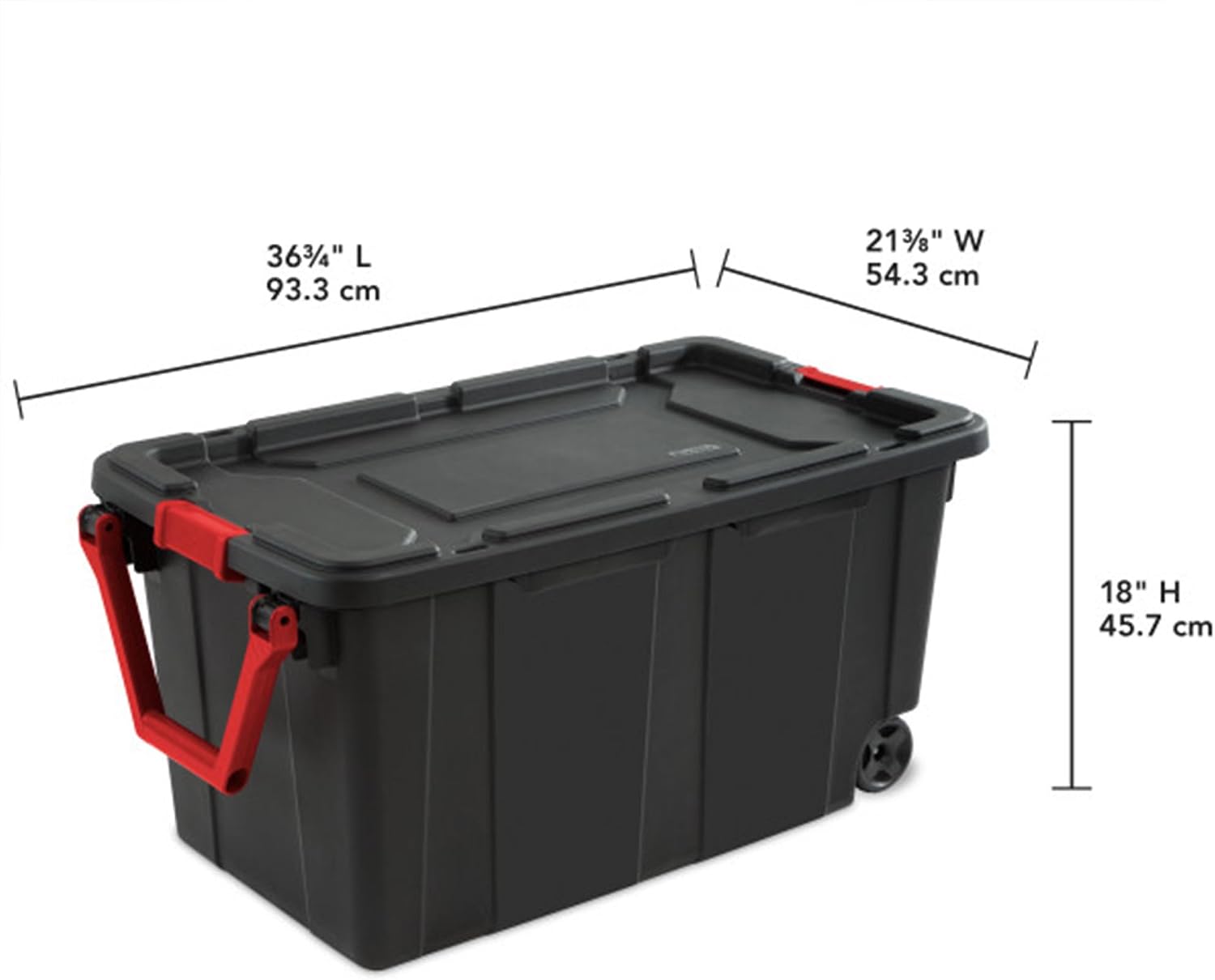 Sterilite Tote IND Wheeled Black 40GA 14699002