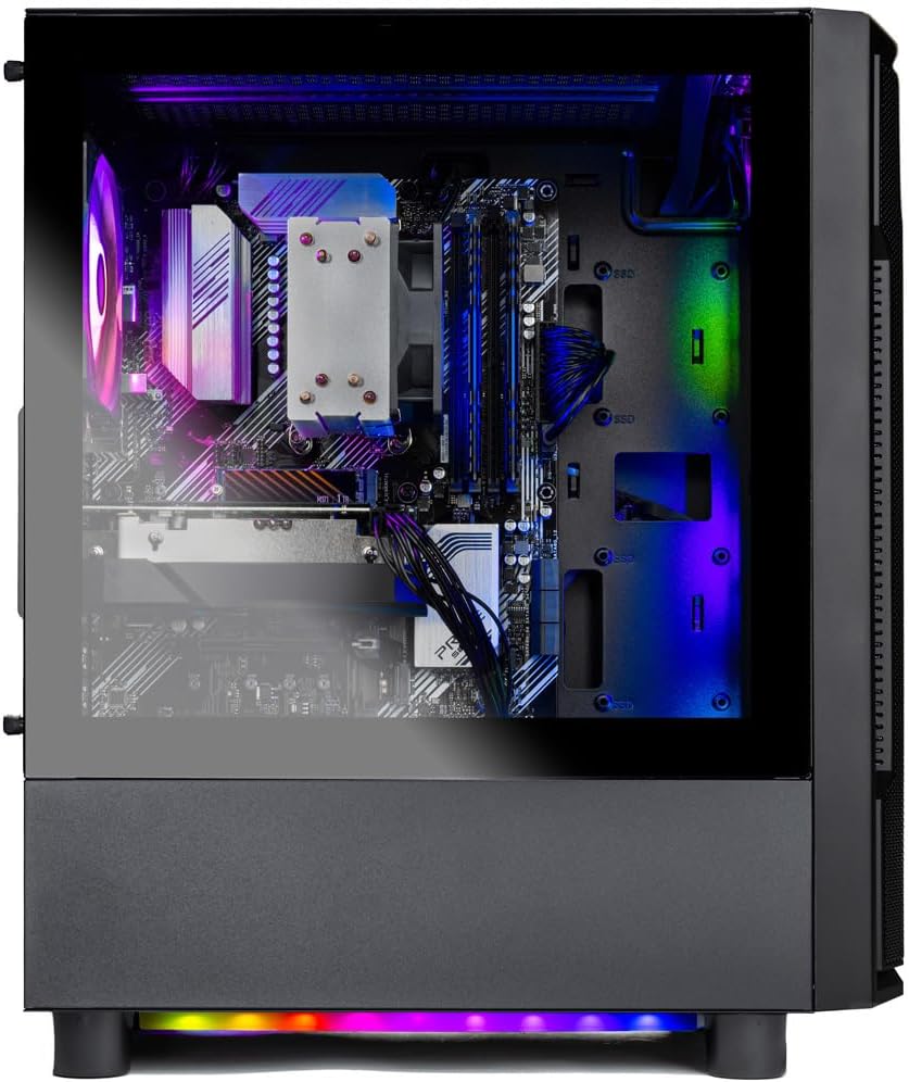 Skytech Gaming Shadow Desktop PC, Ryzen 5 5600 3.5 Ghz (4.4GHz), AMD RX 6600 8GB, 1TB NVMe SSD, 16GB DDR4 RAM 3200, 650W Gold PSU, Wi-Fi, Win 11