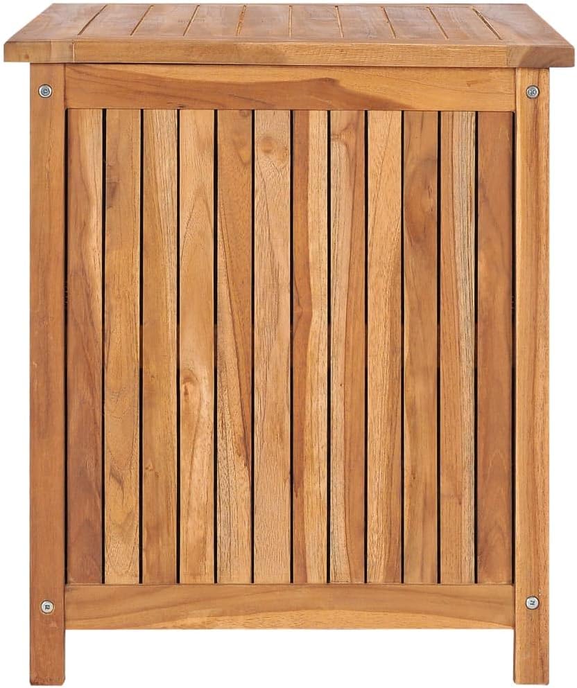 Patio Storage Box Outdoor Solid Teak Wood Deck Box Wooden Outdoor Storage Organization Box with Lid Storage Bench and Waterproof Lining for Garden,Patio,Backyard,23.6'x19.7'x22.8'
