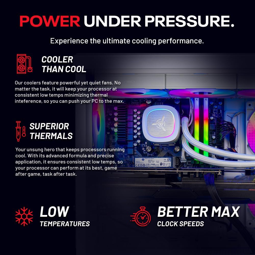 Skytech Gaming Azure 3 Desktop PC, Ryzen 7 9800X3D 4.7 GHz (5.2 GHz), NVIDIA RTX 5080 16GB, 2TB NVMe SSD, 32GB DDR5 RAM 6000 RGB, 850W Gold ATX 3 PSU, 360mm ARGB AIO, Wi-Fi, Win 11