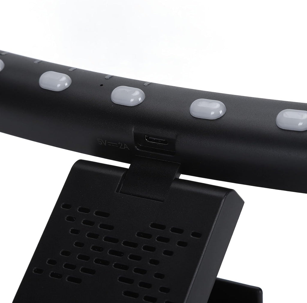 2 In 1 RGB Monitor Light Bar, Curved Computer Monitor Lamp Bar, Dual Light Source with Voice Activated Musical Rhythm, Eye Caring Screen Light Bar for Office Gaming Desk