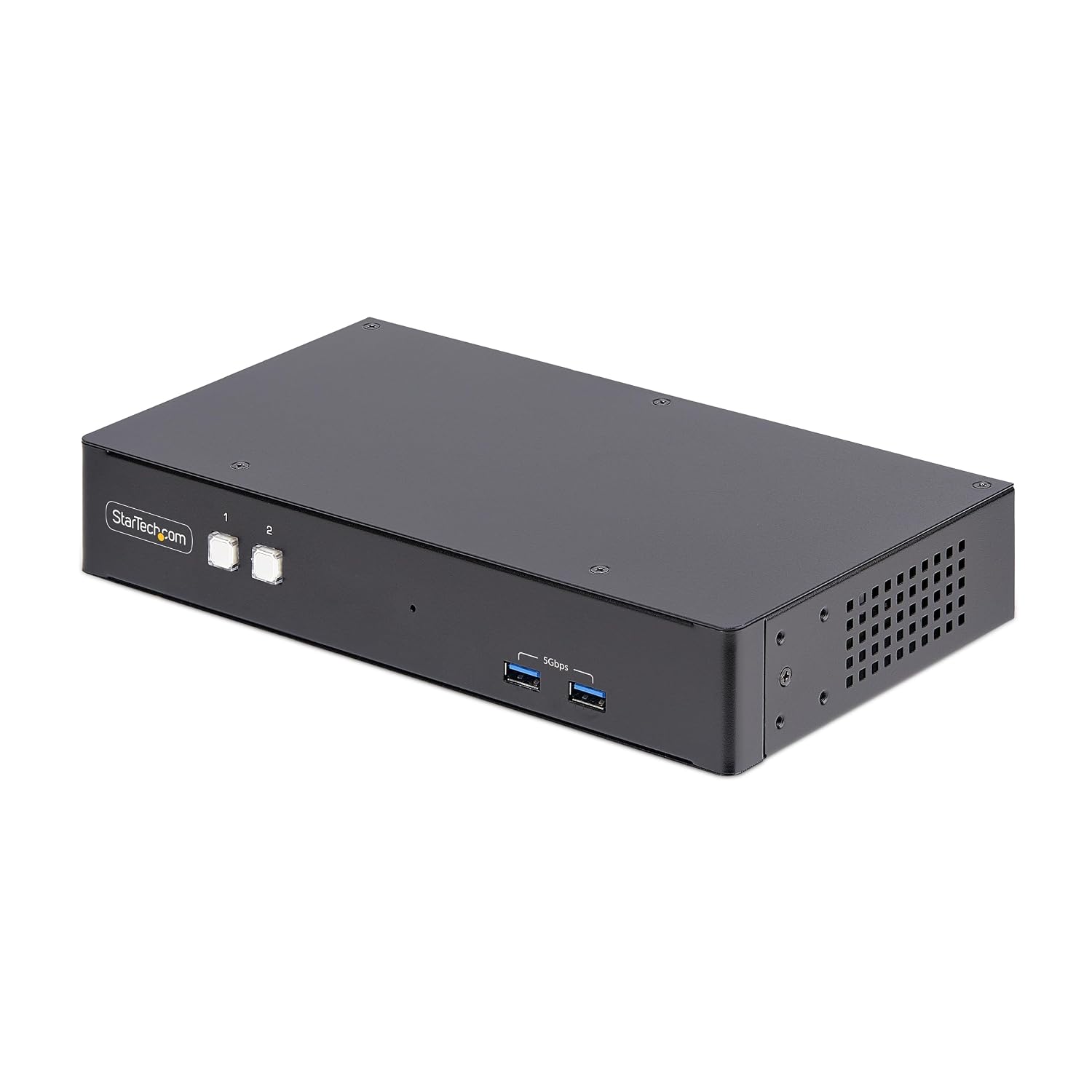 StarTech.com 2-Port Dual-Monitor DisplayPort KVM Switch, RS232 Serial Control, 4K 60Hz, 2X USB 5Gbps Hub Ports, 2X USB 2.0 HID Ports, Hotkey/Pushbutton Switching, TAA Compliant (P2DD46A22-KVM-SWITCH)