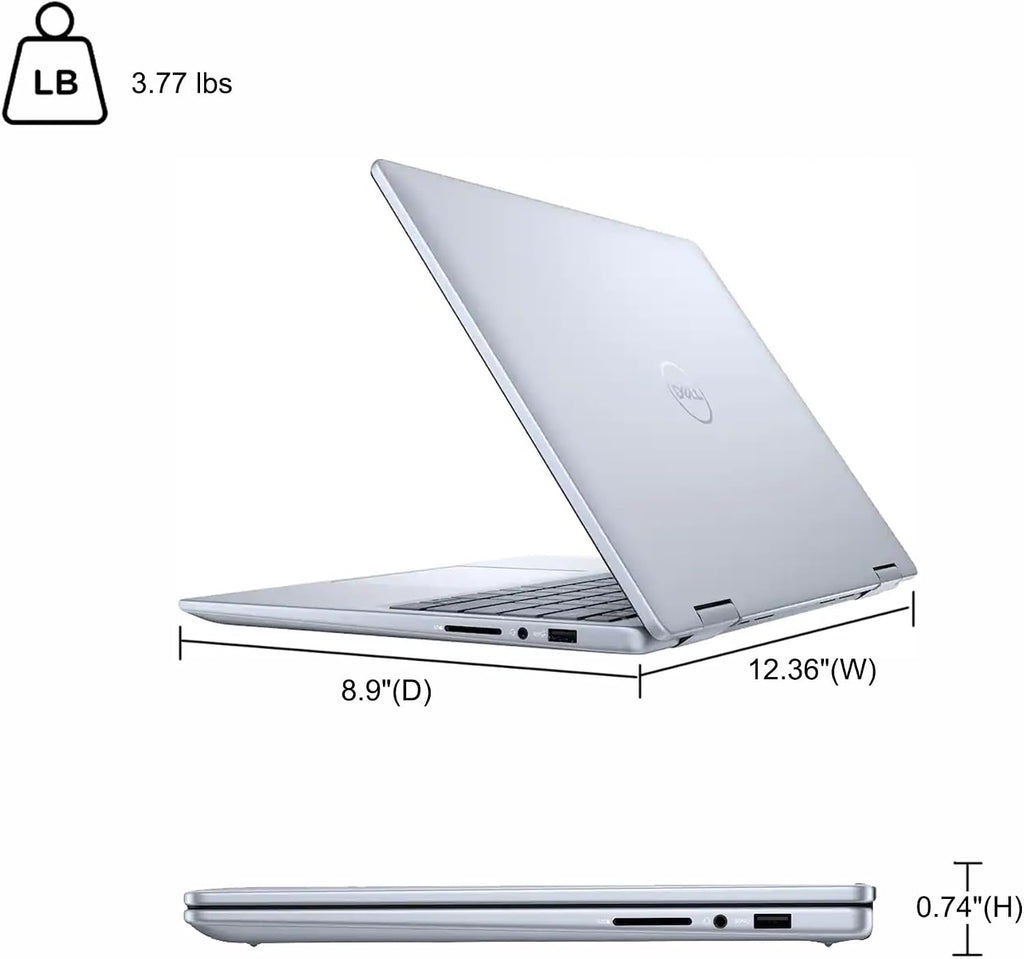 Dell Inspiron 14 7445 2-in-1 Laptop 14' WUXGA Comfortview Touchscreen AMD 6-core Ryzen 5 8640HS (>i7-1355U) 32GB RAM 1TB SSD Backlit for Creator Business Professional Work Win11