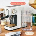 Slim Espresso Maker – 20‑Bar Pressure, Dual‑Spout 52 mm Portafilter, 50 oz Removable Tank, 2‑in‑1 Steam Wand & Touch Controls (White Icing)