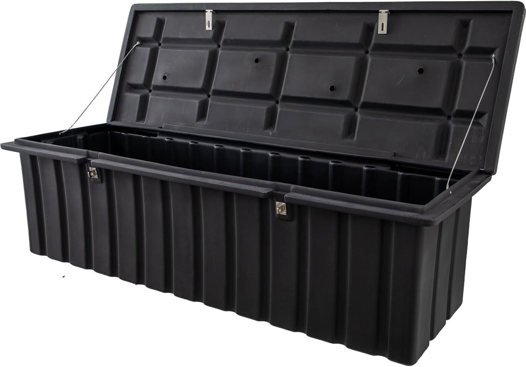 Buyers Products 1712260 Black Poly All-Purpose Storage Chest , 18.8 cu. ft, Made In The USA, Dent-Resistant Lockable Storage Box for Truck, Trailer, Dock, or Deck, High-Density Polyethylene