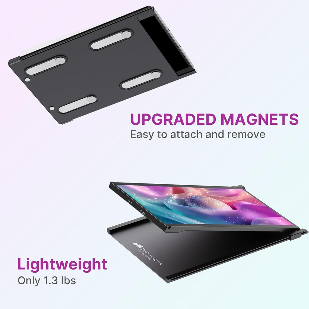 Duex Plus DS New Mobile Pixels Portable Monitor for Laptops(2026 Upgraded), 13.3' Full HD IPS Laptop Screen Extender, USB C/HDMI Powered Plug and Play, Windows/Mac/Android/Switch Compatible