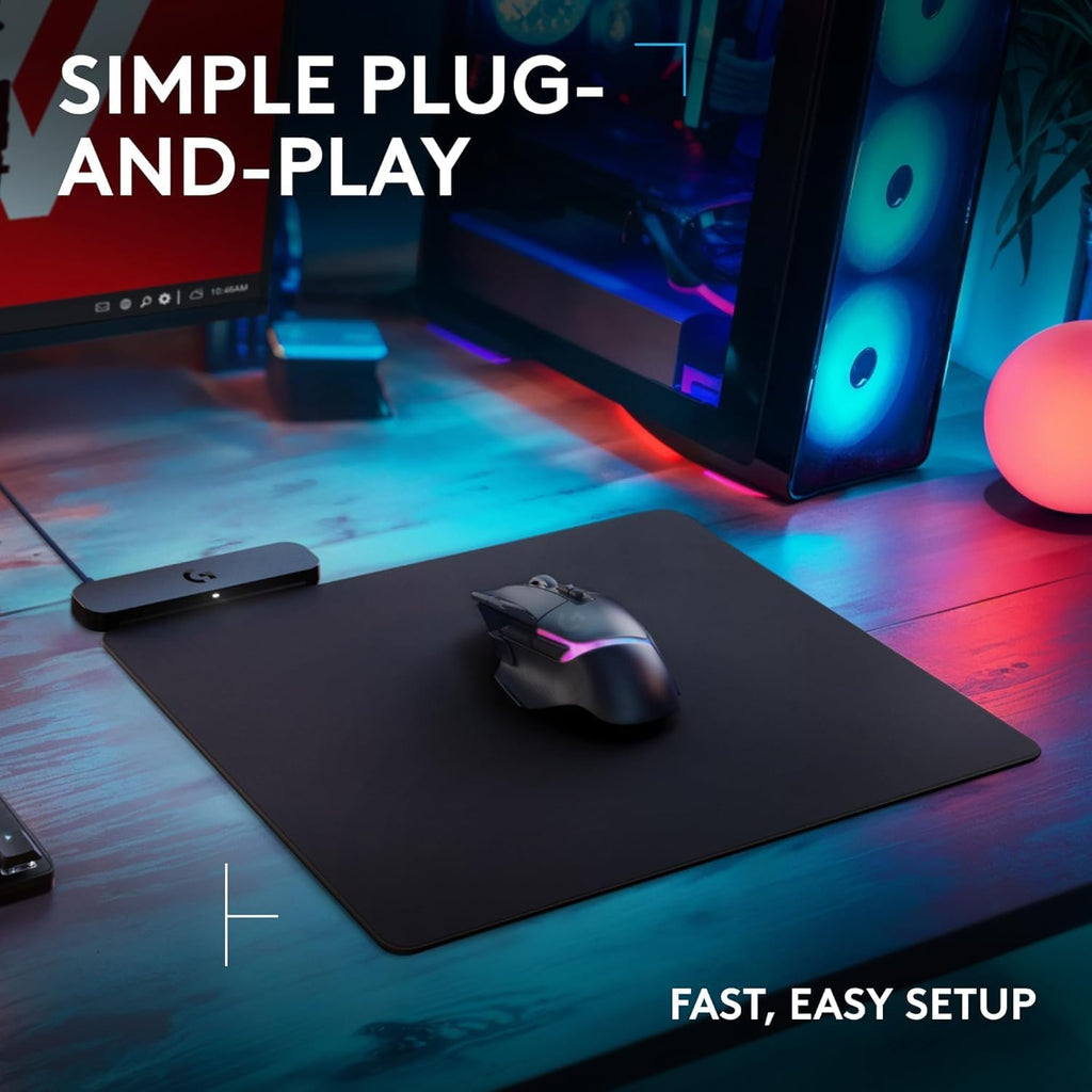 Logitech G309 Lightspeed Wireless Gaming Mouse + Powerplay 2 Wireless Charging Mouse Pad Bundle - Black