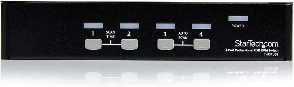 StarTech.com 4 Port Professional VGA USB KVM Switch with Hub - 1U Rack-mountable KVM Switch , TAA (SV431USB)