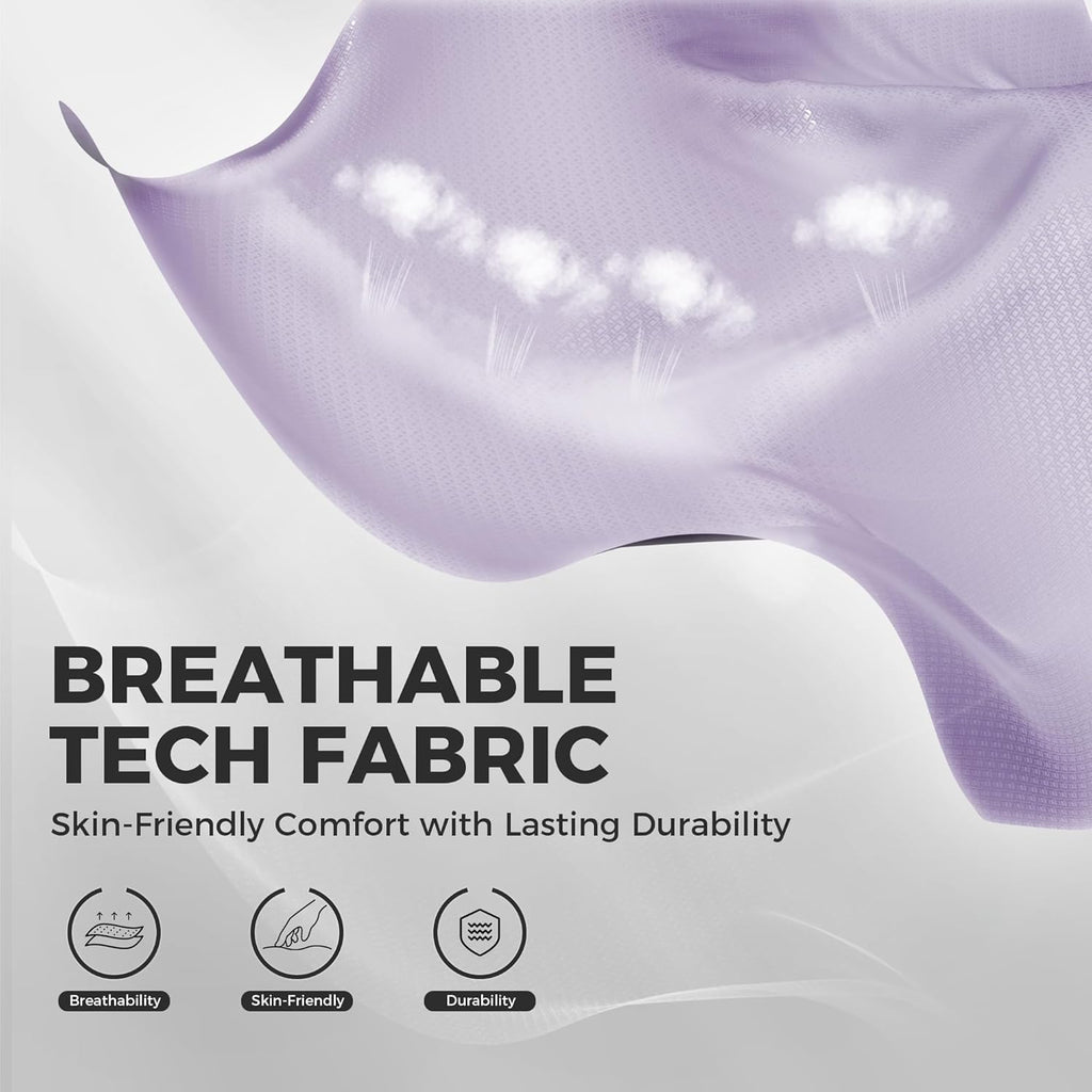 Dowinx Gaming Chair Breathable Fabric Game Chair with Gel Pad and Storage Bag, Comfortable Gamer Chair with Pocket Spring Cushion, Ergonomic Computer Chair with Footrest, Purple