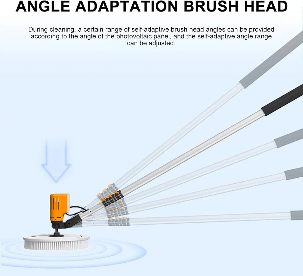 Electric Solar Panel Cleaning Brush, Automatic Water Supply Rotating Brush, with Brushless Motor, Windows Glass Cleaning Tool, with Retractable Rod(Lithiumbattery-7.5m)