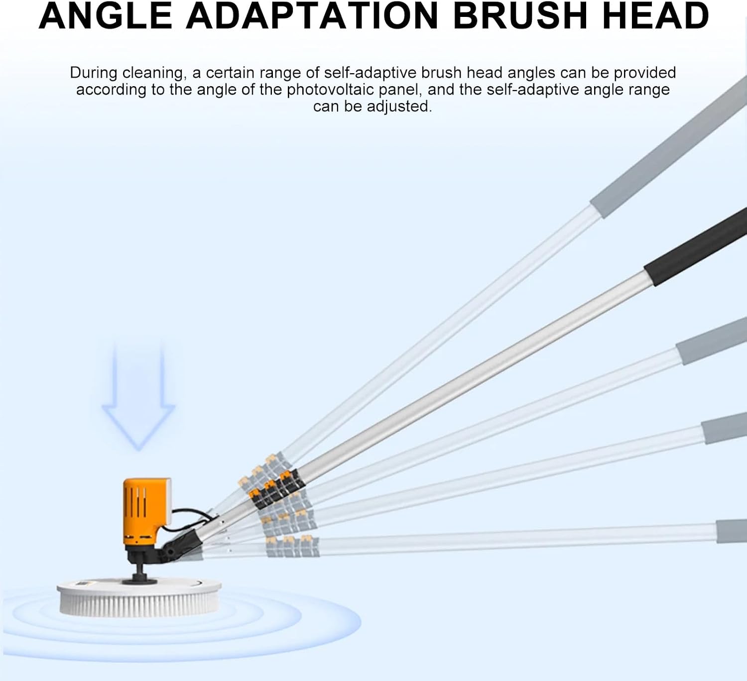 Rotating Cleaning Brush, with 11Ft/18Ft/24Ft Aluminum Alloy Retractable Pole, Electric Window Glass Solar Panel Cleaning Tools(Powered-7.5m)