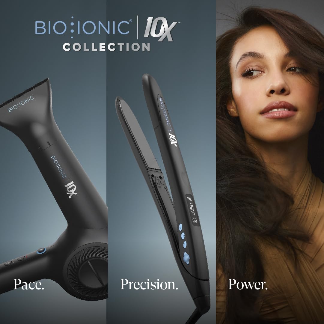 Bio Ionic 10X Ultralight Speed Hair Dryer, Blow Dryer with Adjustable Heat & Speed, Memory Function, Professional Hair Styling Tool for Fast, Frizz-Free Hairstyles