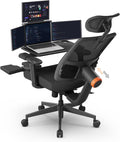 Newtral Ergonomic Office Chair - Home Office Desk Chair with Adaptive Lumbar Support, with Footrest, 4D Armrest, Adjustable Seat Depth & Height