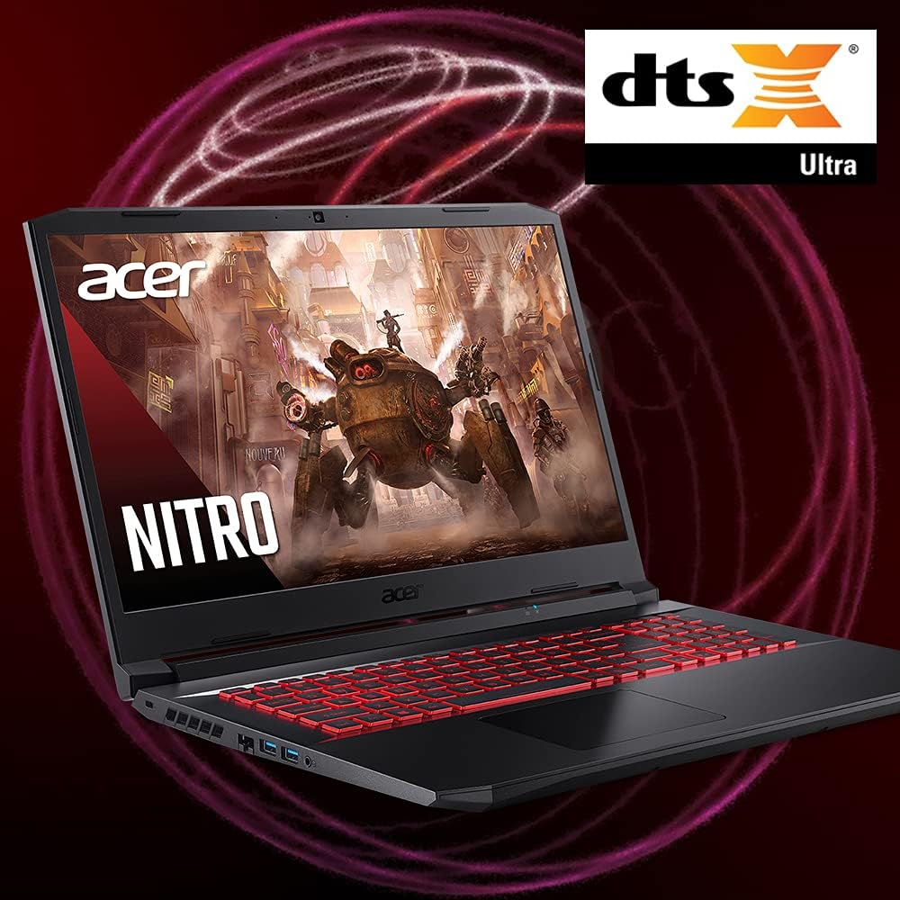 acer Nitro 5 AN517-41-R3NX Gaming Laptop, AMD Ryzen 7 5800H Octa-Core CPU | NVIDIA GeForce RTX 3080 Laptop GPU | 17.3' FHD 360Hz IPS 3ms Display | 16GB DDR4 | 1TB NVMe SSD | WiFi 6 | RGB Keyboard