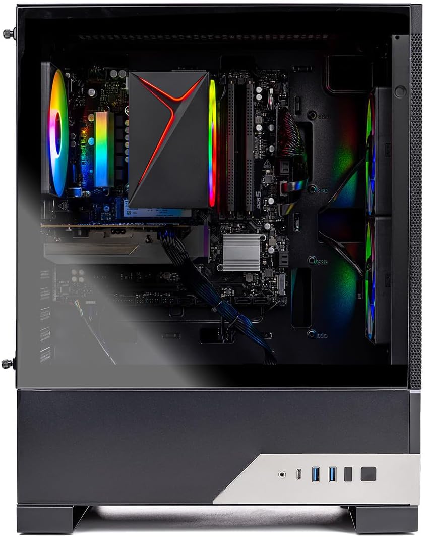 Skytech Gaming Nebula 2 Gaming PC, AMD Ryzen 5 5500 3.6GHz, NVIDIA RTX 3050 6GB, 1TB NVMe SSD, 16GB DDR4 RAM 3200, 650W Gold PSU, Wi-Fi, Win 11, Gaming Desktop