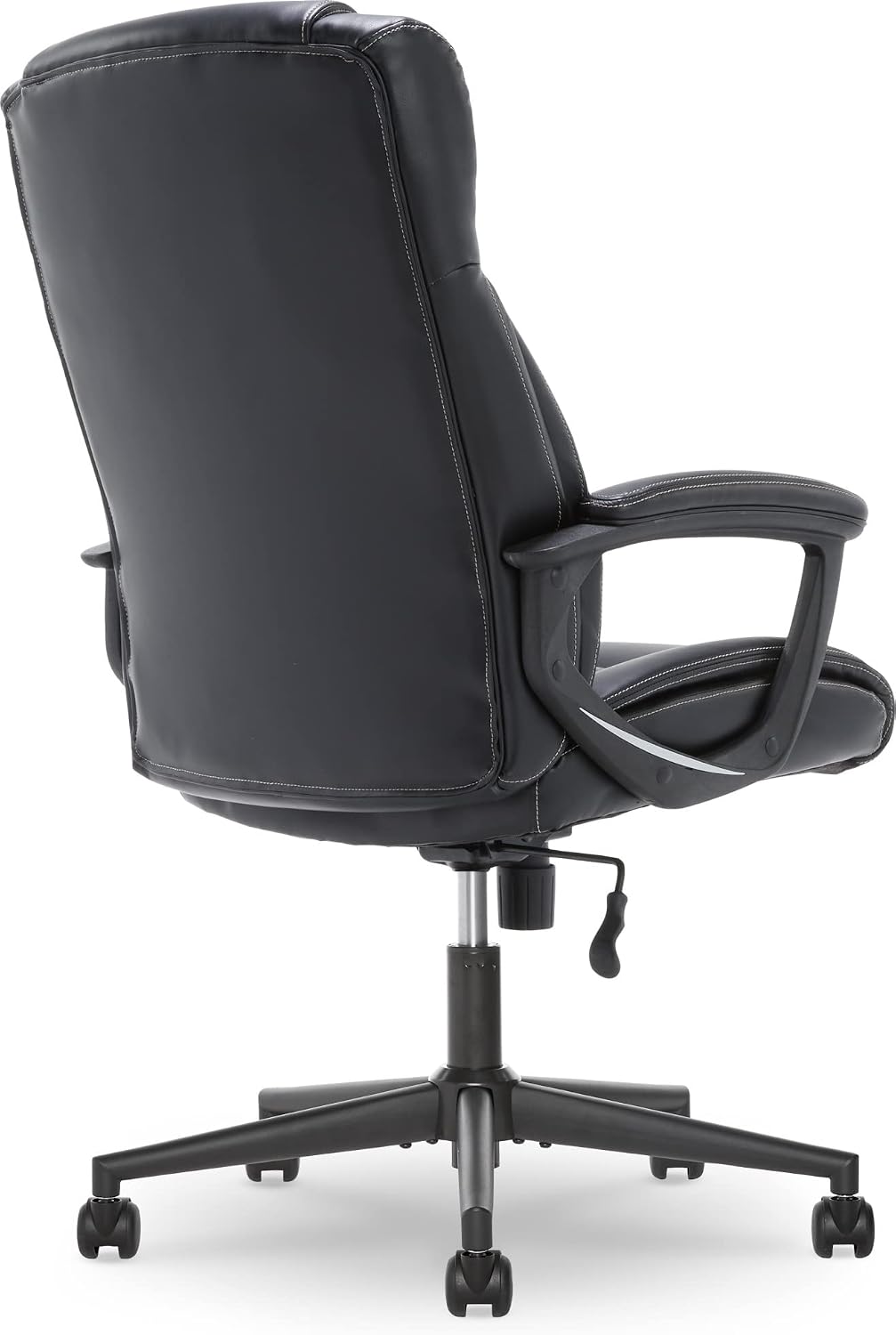 Serta Connor Executive Office Chair, Ergonomic Computer Chair with Layered Body Pillows, Contoured Lumbar, Adjustable Seat Height, Bonded Leather, Black