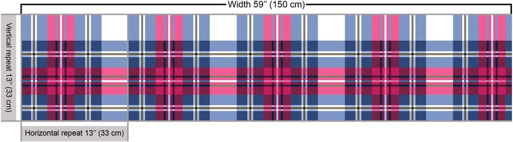 Ambesonne Plaid Fabric by The Yard, Classical British Tartan Design with a Modern Look Pink and Blue Tile Pattern, Decorative Fabric for Upholstery and Home Accents, 10 Yards, Grey Pink