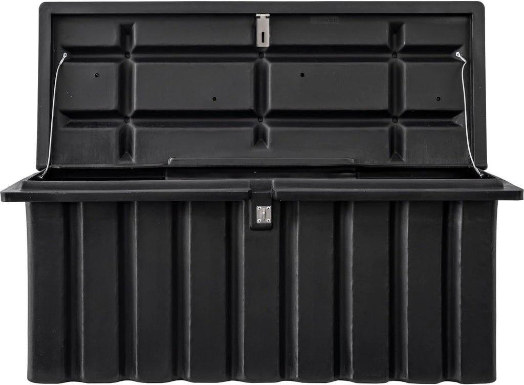 Buyers Products 1712250 Poly Outdoor Multi-Purpose All Weather Utility Storage Bin Box, 8.4 cu. Ft, Job Site Box, Outdoor Storage and Organizer, Made in USA, Black