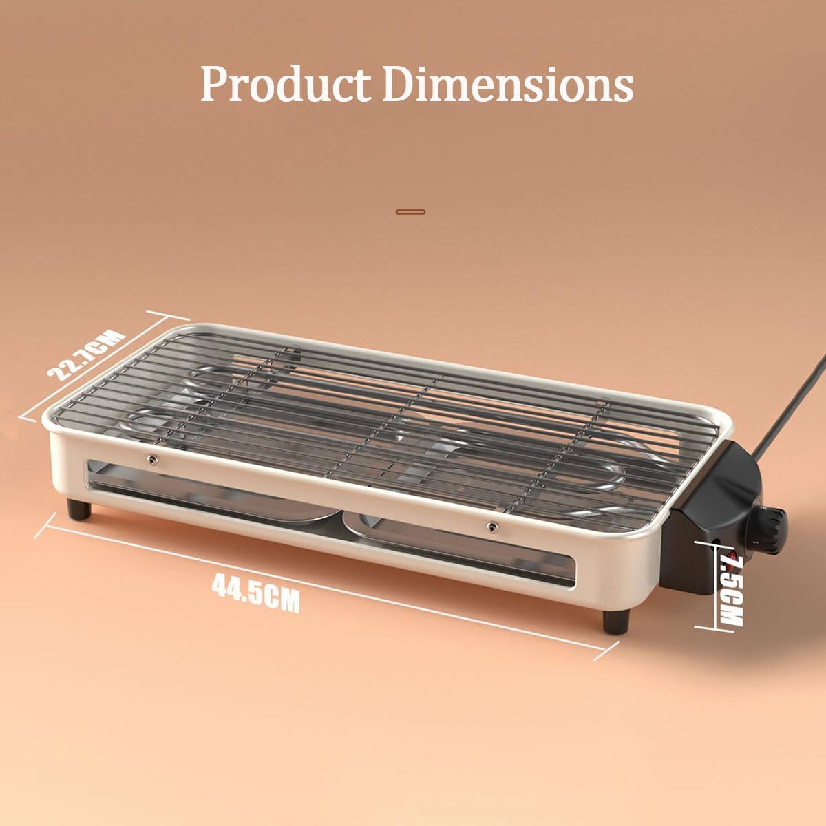 1500W Electric Indoor Grill, 2 In 1 Smokeless Grills with Grill Net and Non-stick Cooking Removable Plate, Temperature Control The Entire Machine Can Be Detached, for Family Party Kitchen Use