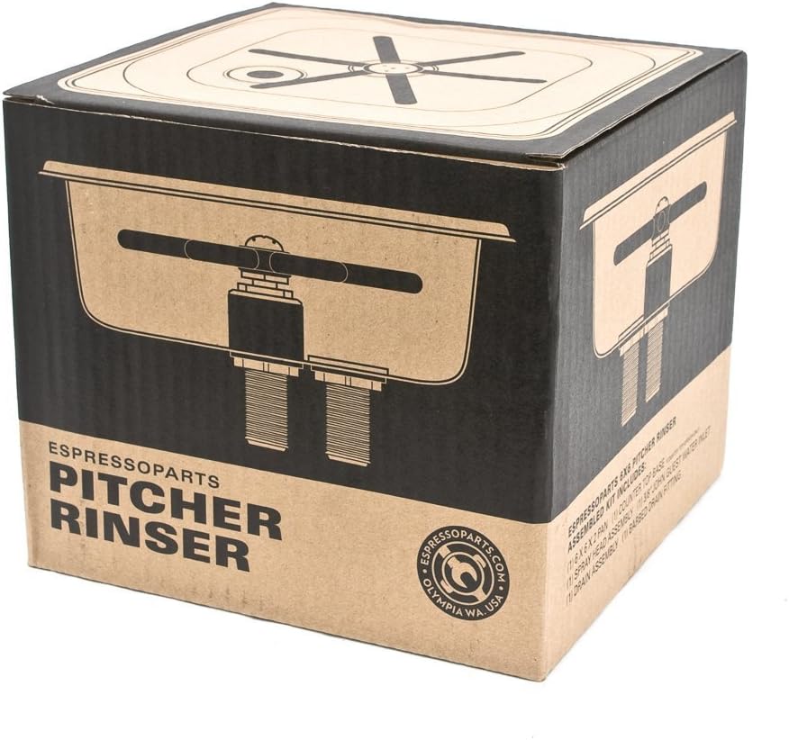 Espresso Parts Flush Mount Stainless Steel Pitcher & Glass Rinser, 6' x 6' x 2', NSF, Commercial Glass Rinser