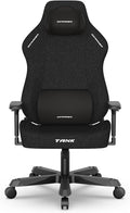 DXRacer Tank XXL Ergonomic Video Gaming Chair for Adults, Office Reclining Computer Chair with Magnetic Head Pillow and Lumbar Support, Racing Style Height Adjustable (Woven Fabric, Black)