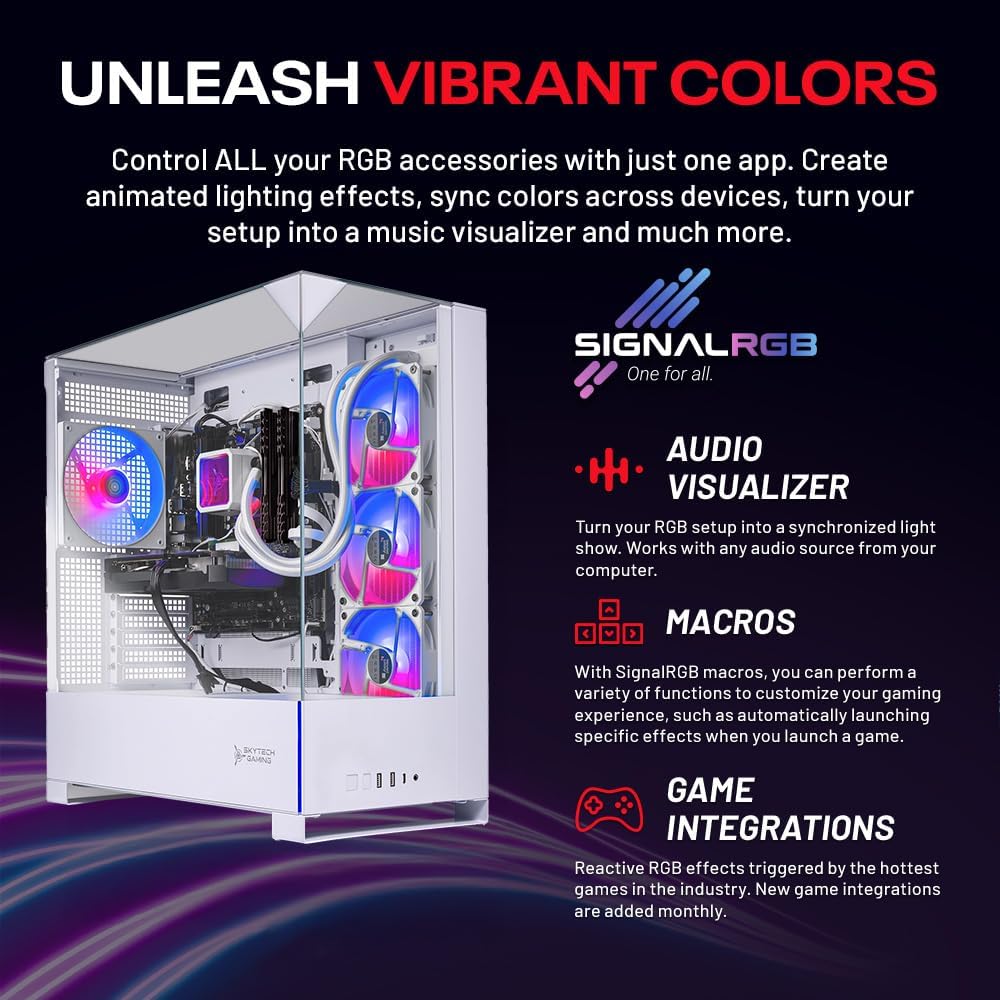Skytech Gaming Archangel 5 Gaming PC, AMD Ryzen 7 9700X 3.8GHz, NVIDIA RTX 5060 Ti 8GB VRAM, 1TB NVMe SSD, 24GB DDR5 RAM 6000, 750W Gold PSU, 360 ARGB AIO, WI-FI 5, Windows 11, Desktop