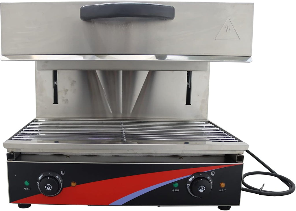 INTSUPERMAI 220V Electric Lift-Up Salamander Stainless Steel 4000W Food Equipment Electric Salamander Stove Grill Barbecue Oven Cheese Melter