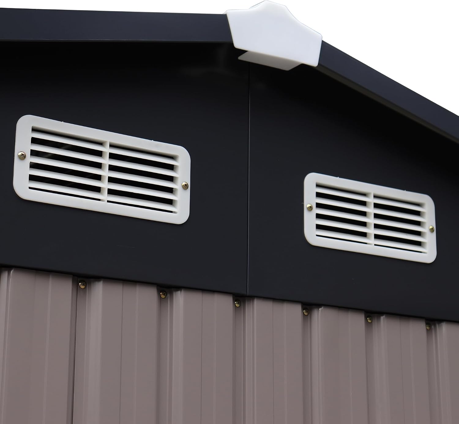 Verano Garden 8'x10' Outdoor Storage Shed, Large Galvanized Steel Metal Garden Shed, Double Door W/Lock, Outdoor Storage House for Backyard, Patio, Lawn(113.78'x88.58'x77.17')