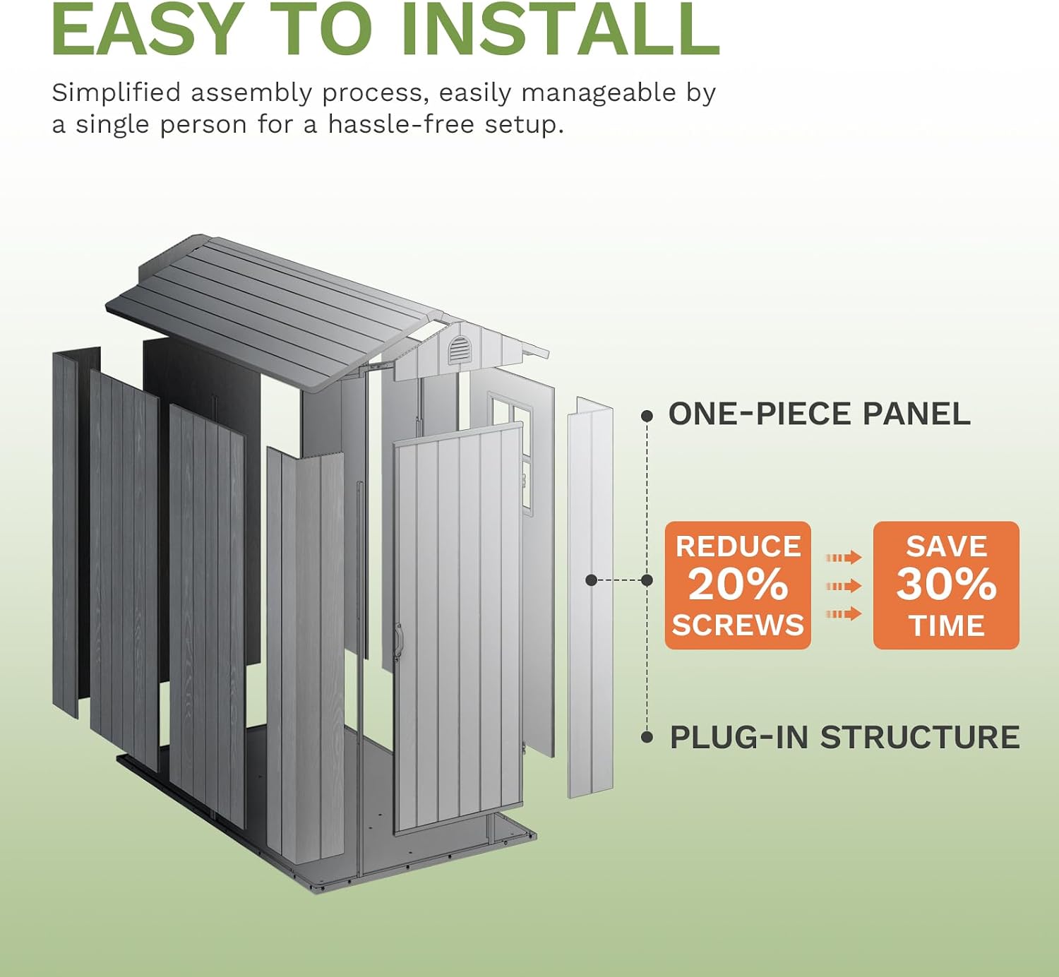 Patiowell 4 x 6 Resin Storage Shed with Floor, Outdoor Plastic Garden Shed with Lockable Door & Window, Easy Assembly Tool Shed for Backyard, Dark Gray