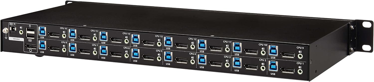 Tripp Lite DisplayPort/USB KVM Switch 16-Port Audio/Video 4K 60Hz 1URM (B024-DPU16)