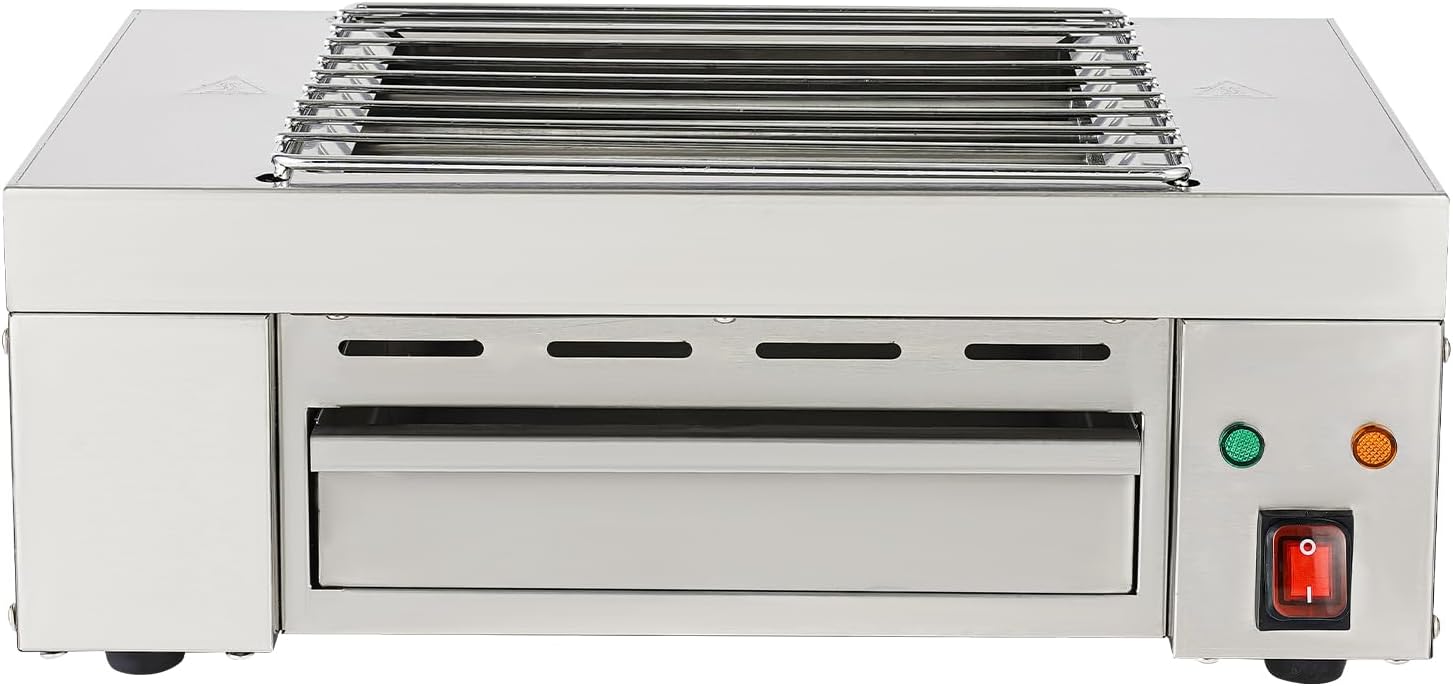 Commercial 1500W Electric Indoor Grill, Tabletop Portable BBQ Grill, Smokeless Grill Barbecue Oven Grill Stainless Steel For BBQ Equipment 32-446 ° F