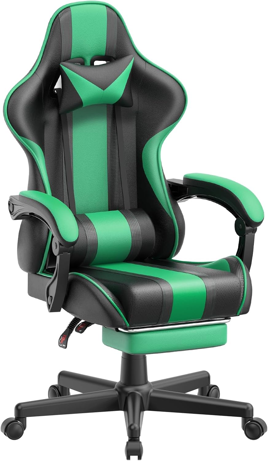 Ferghana Gaming Chairs, Ergonomic Racing Style PC Game Computer Chair with Headrest Lumbar Support Adjustable Recliner PU Leather Video Computer Chair(Grass Green)