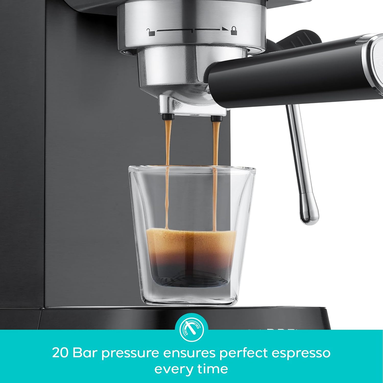 CASABREWS CM5418 Espresso Machine 20 Bar, Stainless Steel Espresso Maker with Milk Frother, Compact Cappuccino Machine for Home, Small Espresso Coffee Machine for Latte, Black