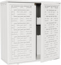 ZZM HDPE Outdoor Storage Shed, Outdoor Plastic Storage Cabinet, Horizontal Resin Tool Shed for Garden, All Weather Outdoor Storage Clearance, DIY Usage, with one Shelf (White)