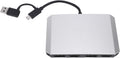 ASHATA USB C and USB 3.0 to Dual 4K DisplayPort HDMI Adapter, Monitor Splitter Extended Display for Dual Monitor 4K@60Hz DisplayPort Splitter, Aluminum Alloy