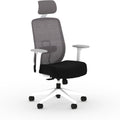 HON Altern Ergonomic Office Chair with Headrest, Mid‑Back Mesh Desk Chair, Adjustable Arms, Seat Slide, Synchro‑Tilt, Rolling Computer Seat for Home Office, White Frame, Black
