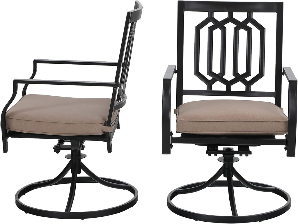 Sophia & William Outdoor Metal Swivel Chairs Set of 2 Patio Dining Rocker Chair with Cushion Furniture Set for Garden Backyard Bistro, 300 lbs