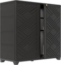 HOMSPARK Indoor/Outdoor Storage Cabinet with Doors and 2 Metal Shelves, 34'x15'x34' HDPE Plastic Storage Box for Patio, Garden, Enterway, Balcony, Multi-Purpose for Daily Tools, Black