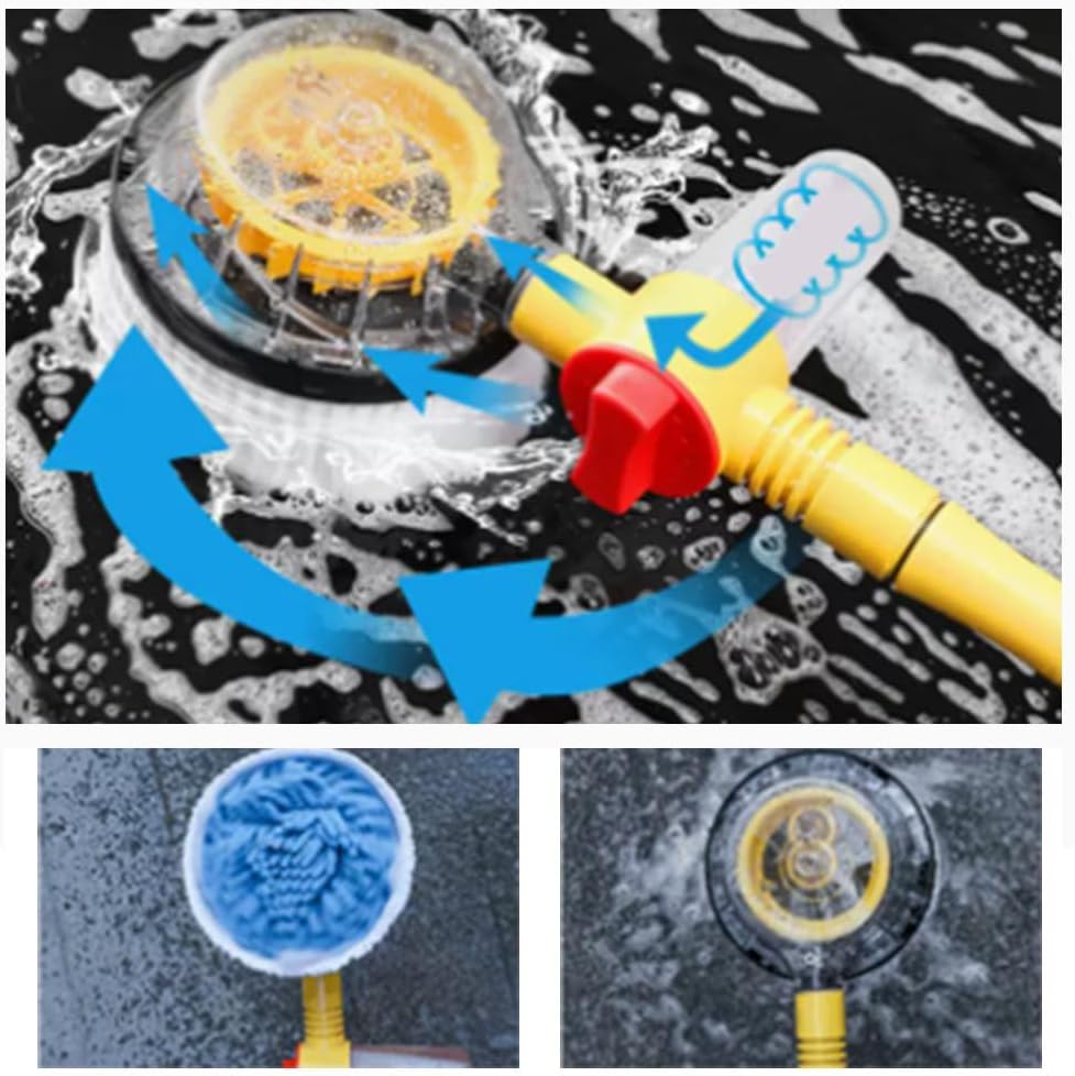 Water Fed Pole Kit Lightweight, Solar Panel Cleaning Brush Rotary Water Supply Pole Brush System, Solar Cleaning Tools Great for Cleaning House Siding, Cars, Trucks, Floors and More.