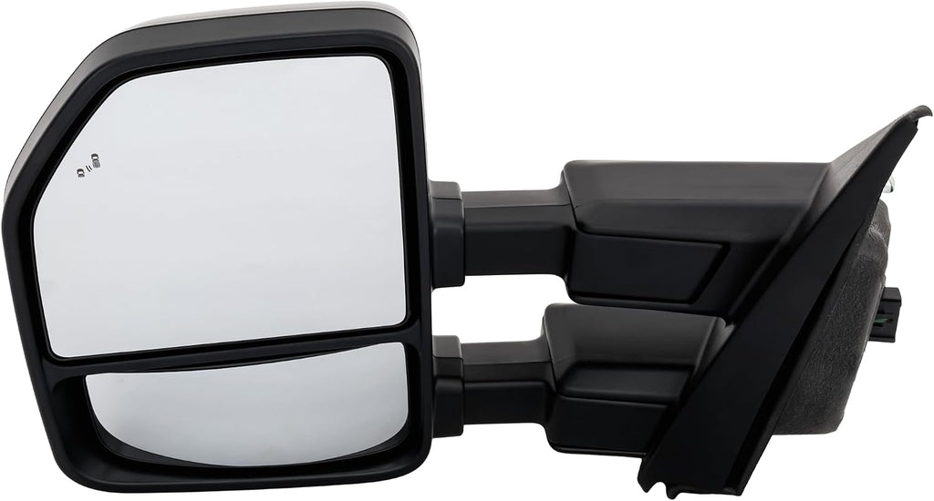Kool Vue Power Heated Tow Mirrors for Ford F-250 F-350 F-450 Super Duty 2020-2022, Power Fold, Signal Light, Blind Spot Monitor, Memory, Puddle Lamp, Paintable, Driver Side Mirror Replacement