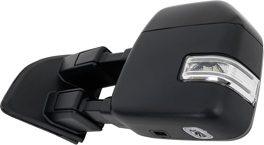 Kool Vue Power Heated Tow Mirrors for Ford F-250 F-350 F-450 Super Duty 2020-2022, Power Fold, Signal Light, Blind Spot Monitor, Memory, Puddle Lamp, Paintable, Driver Side Mirror Replacement