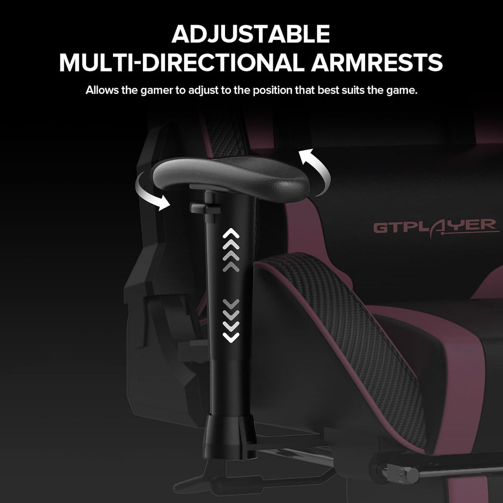 GTPLAYER Gaming Chair with Footrest Speakers Video Game Chair Bluetooth Music Heavy Duty Ergonomic Computer Office Desk Chair