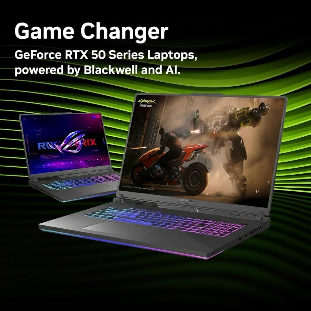 ASUS ROG Strix G18 Latest 2026 AI Gaming Laptop Copilot + PC 18' 2.5K Nebula 240Hz Display (Ryzen 9 8940HX, GeForce RTX 5070 8GB, 32GB DDR5, 8TB SSD, RGB KB, WiFi 6E, BT 5.4, Win 11 Pro) w/DKZ Hub