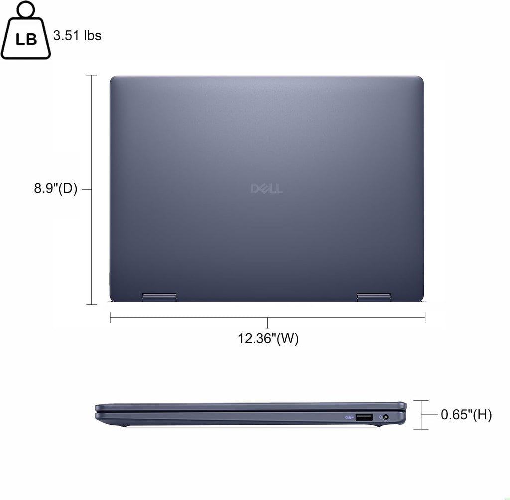 Dell Inspiron 14 Plus 2-in-1 Laptop 14' WUXGA Touch AMD 8-core Ryzen AI 7 350 Up to 50 Tops (>i7-12700H) 16GB DDR5 1TB SSD Backlit for Designer Business Professional Win11Pro