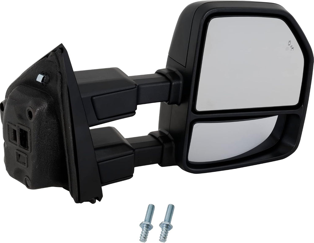 Kool Vue Passenger Side Power Heated Towing Mirror for Ford F-250 Super Duty 2020-2022 Power Fold With Signal Light, Blind Spot Monitor & Puddle Lamp; Without Memory Auto Extend Paintable