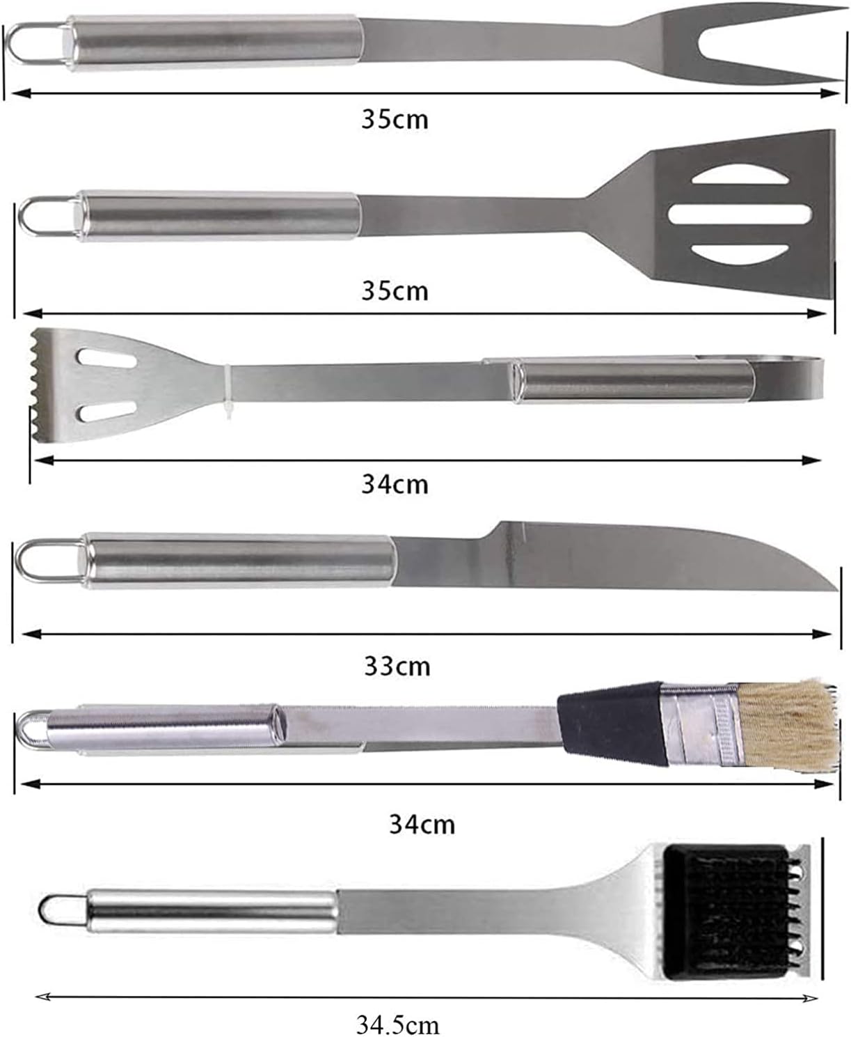 KANDUO 6 PC BBQ Grilling Accessories Grill Tools Set - Stainless Steel with Storage Case for Camping,Gifts for Dad Durable, Stainless Steel Grill Tools - Perfect Grill Gifts for Men