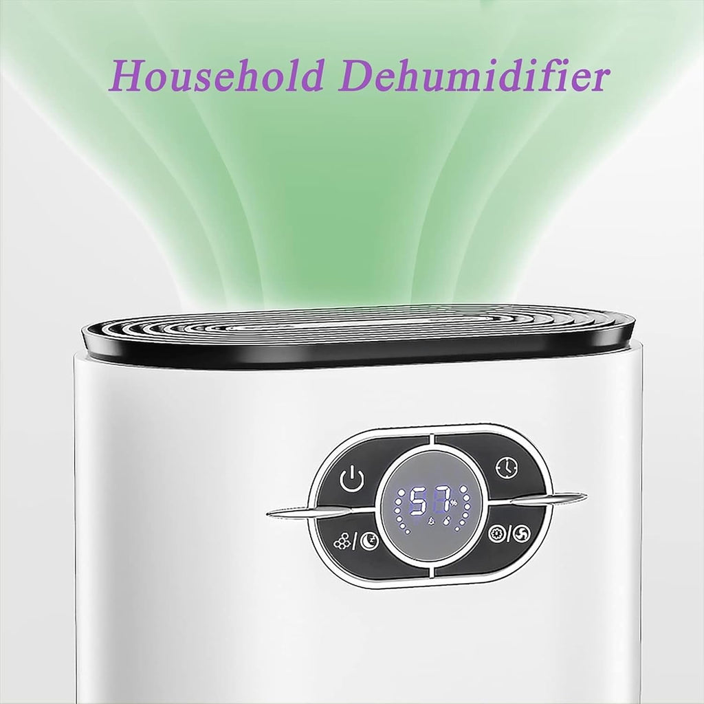 ERICAT Dehumidifiers for Home, Portable Air Purifying Dehumidifier with LED Display Screen and Remote Control, 1200ML Tank Capacity and 2 Working Modes, Auto Power Off and Low Noise, for Bedroom